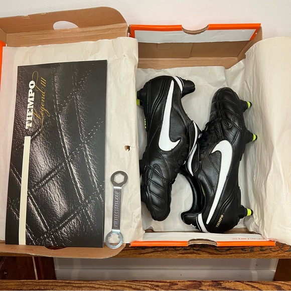 NEW Nike Tiempo Legend III SG Black Soccer Cleats Kangaroo Leather US 5.5 - Picture 11 of 12